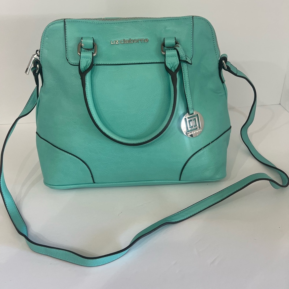LIZ CLAIBORNE AQUA BLUE BAG 15”x11”